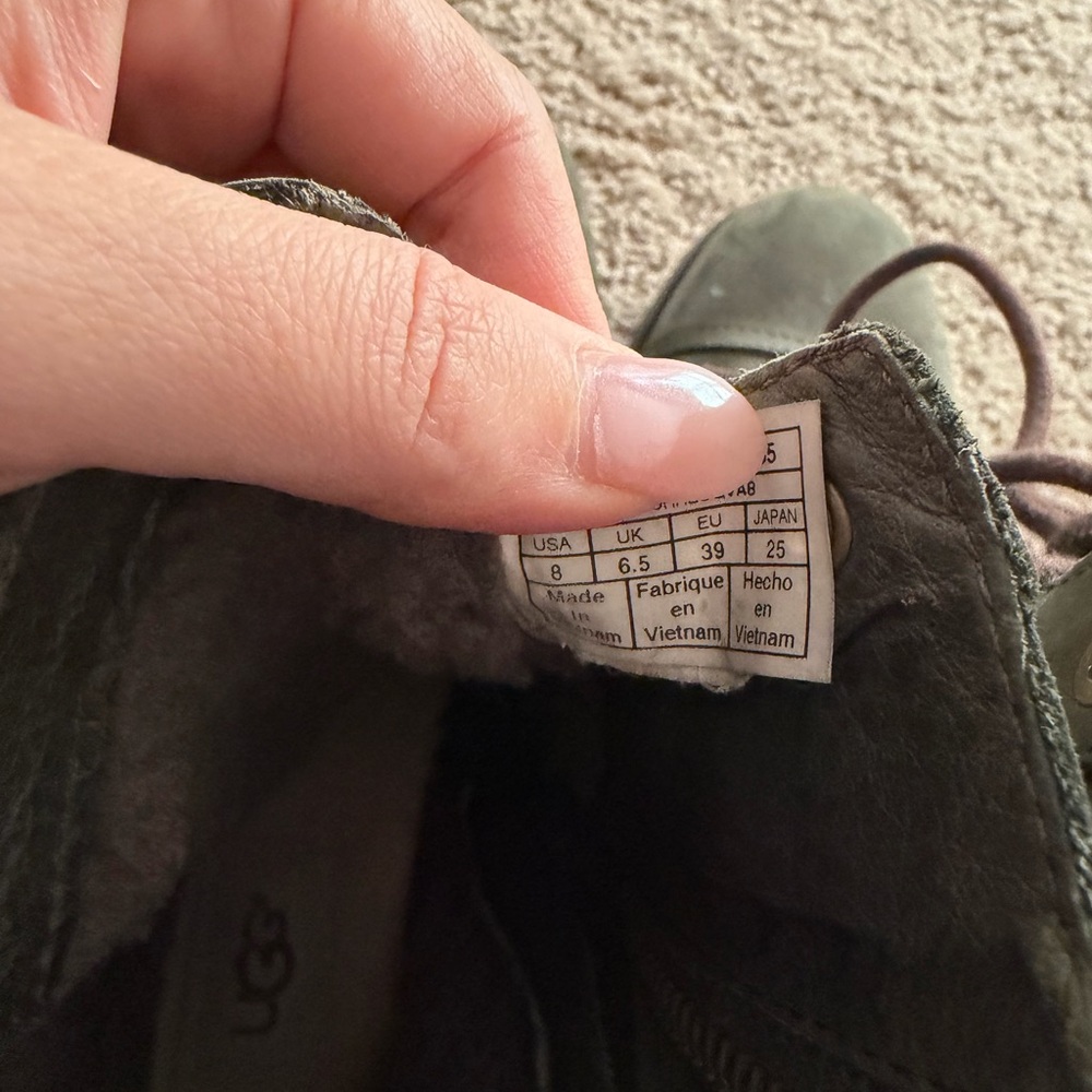 UGG Green and Brown Lace-Up Boots - Picture 5 of 7